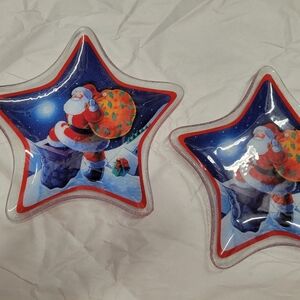 Gorham Fused Glass Santa Star Shaped Plates